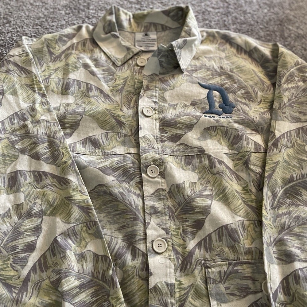 Disney Spirit Jersey Shirt XXL Mens Disneyland Resort Tropical Leaf‎ Button Down